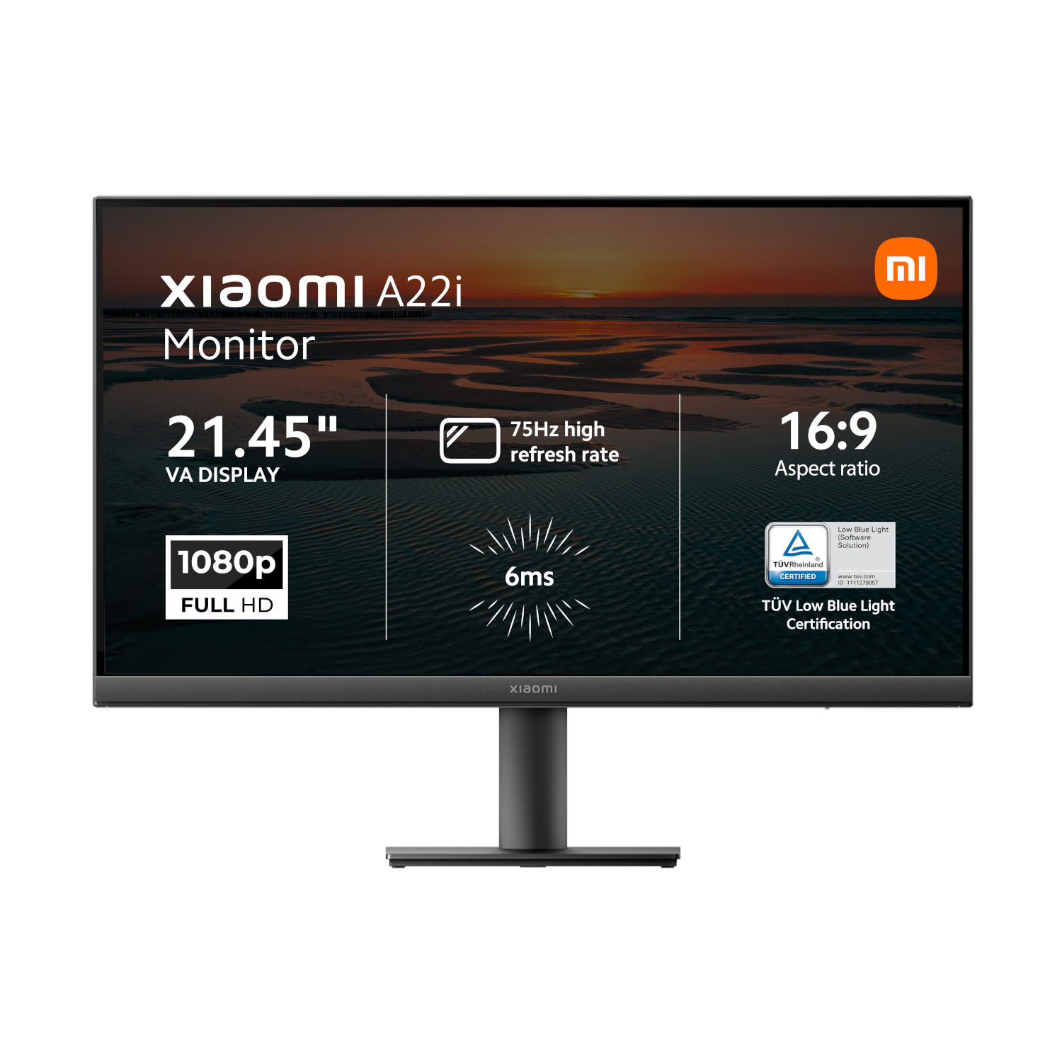 Xiaomi A22i 22" Full HD 1080p VA Monitor (75Hz, 6ms, 16:9, HDMI/DP, Flicker-Free, & VESA Mount)