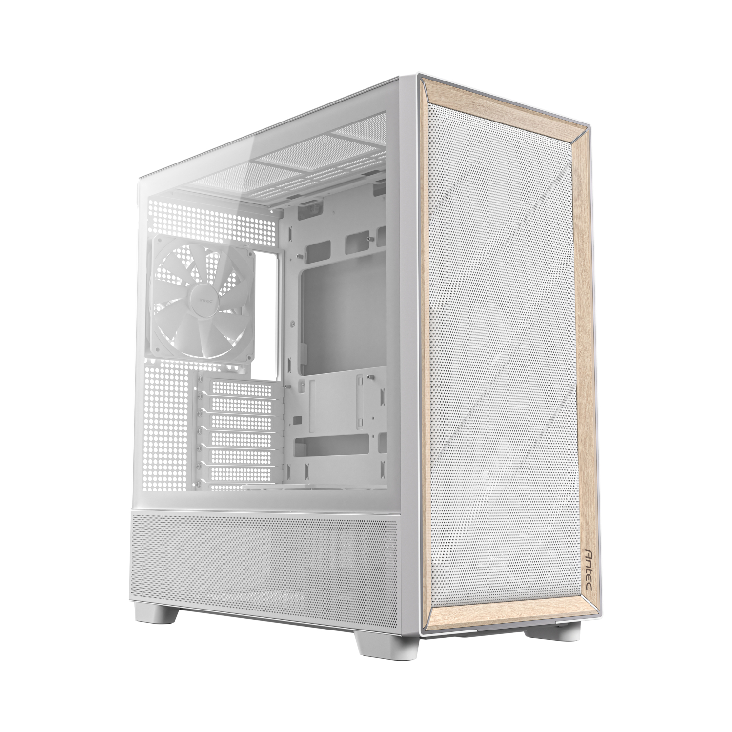 Antec FLUX E-ATX | ATX | Micro-ATX | ITX  Mid-Tower Gaming Chassis Wood Front Panel- White