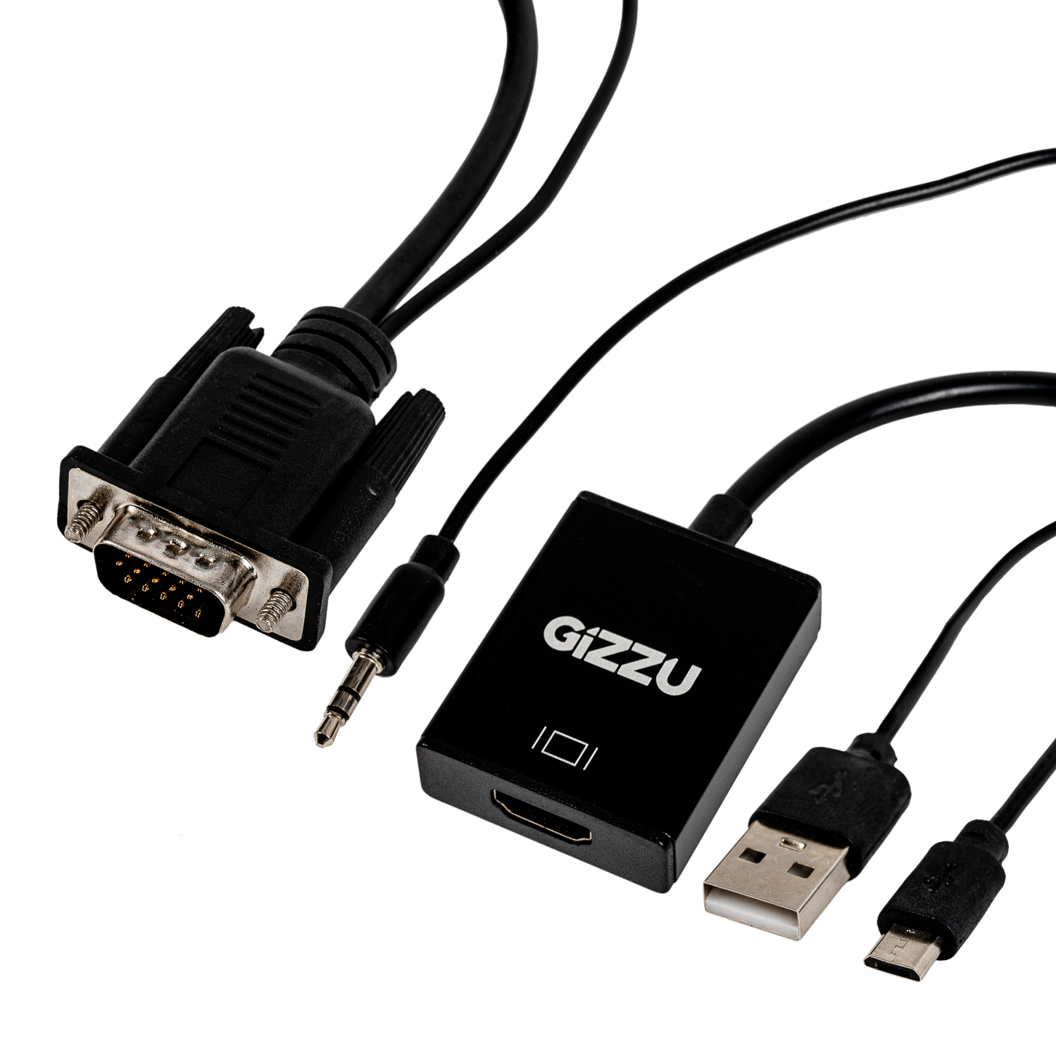 Gizzu 1080P VGA to HDMI with Audio Adapter Poly