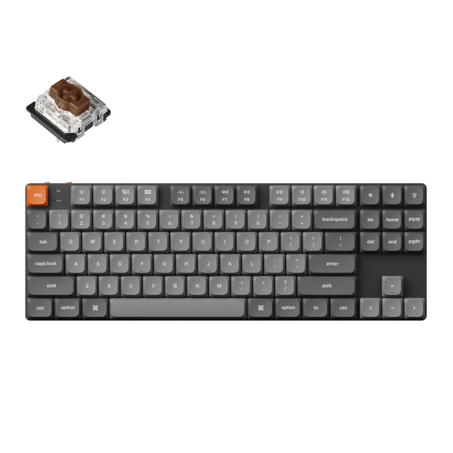 Keychron K1 MAX TKL 80% Brown Hot-Swap Low Profile Gat RGB Wireless KB