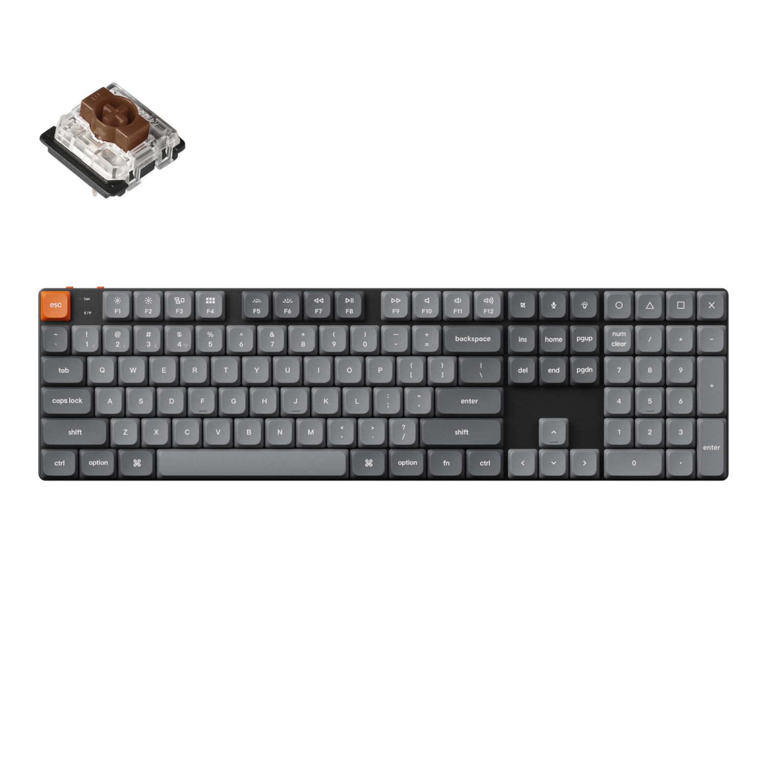 Keychron K5 MAX 100% Brown Switch Hot-Swap Low Profile Gateron RGB Wireless Keyboard