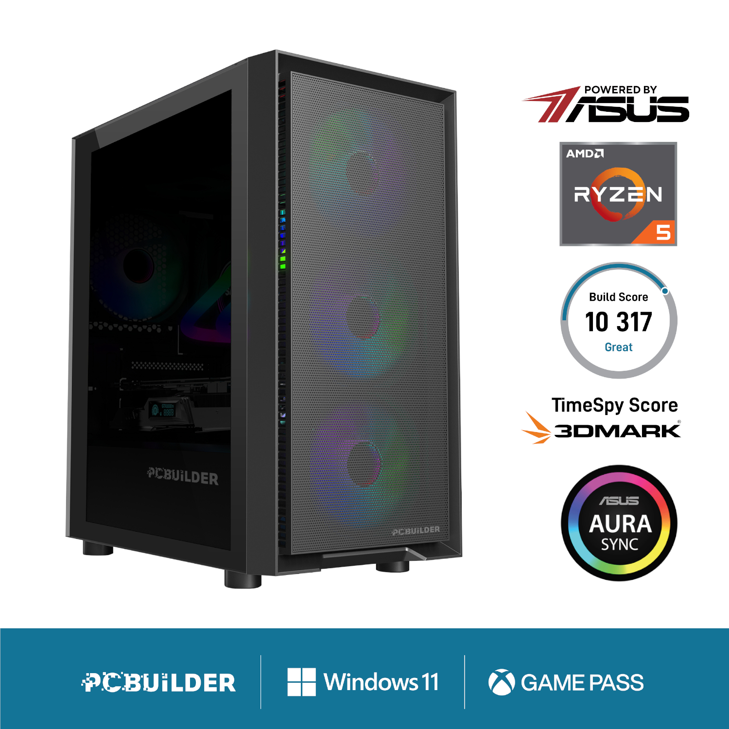 PCBuilder Ryzen 5 5600X PATHFINDER Windows 11 Gaming PC