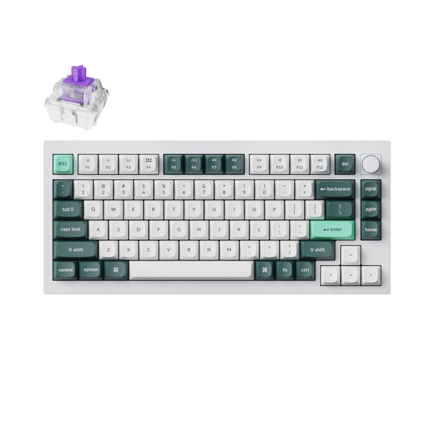 Keychron Q1 HE 75% Full Assembled  Magnetic Switch Hot-Swap Gateron DBL-Rail Nebula Switch RGB Wireless Keyboard - White