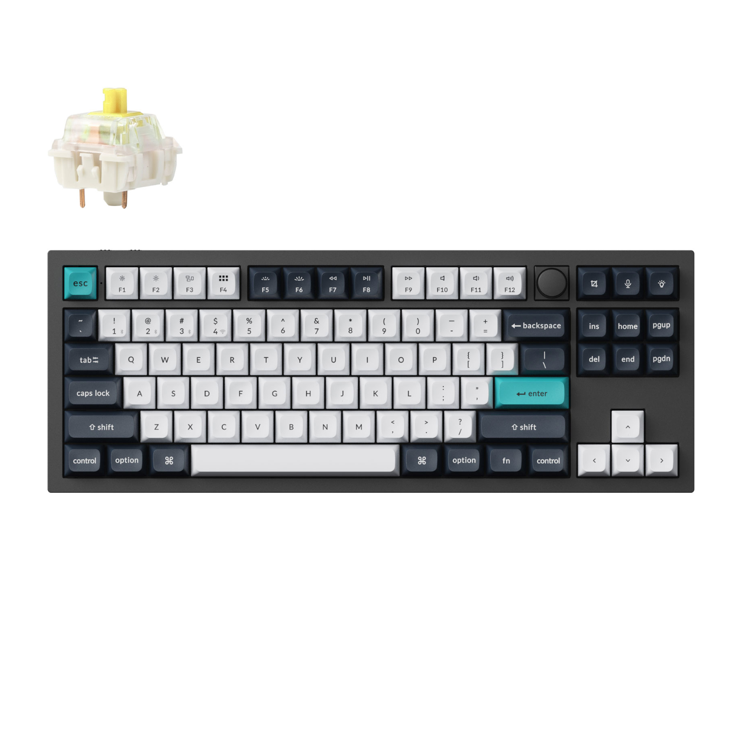 Keychron Q3 Max 80% Full Assembled Knob Banana Switch Hot-Swap Gateron Jupiter RGB Wireless Keyboard - Black