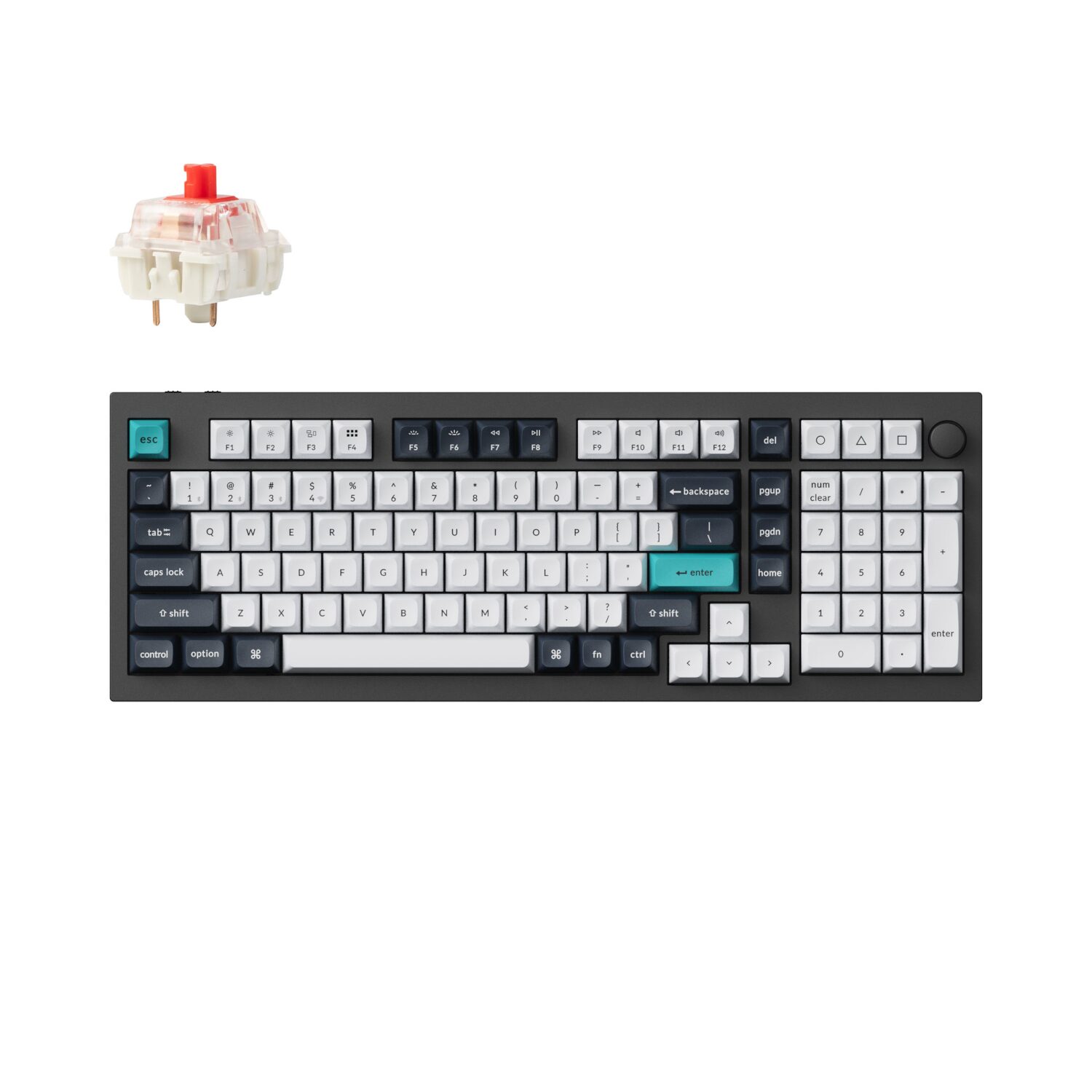 Keychron Q5 Max 96% Full Assembled Knob Red Switch Hot-Swap Gateron Jupiter RGB Wireless Keyboard - Black