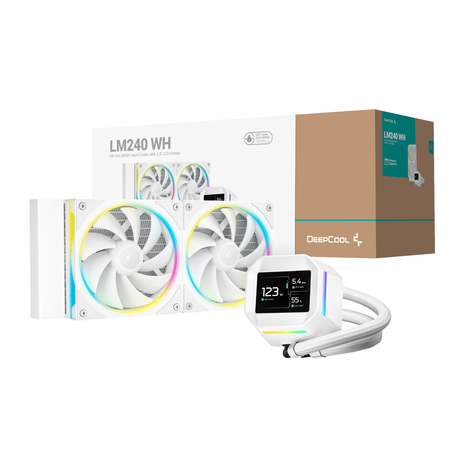 DeepCool LM240 240 ARGB Liquid Cooler White