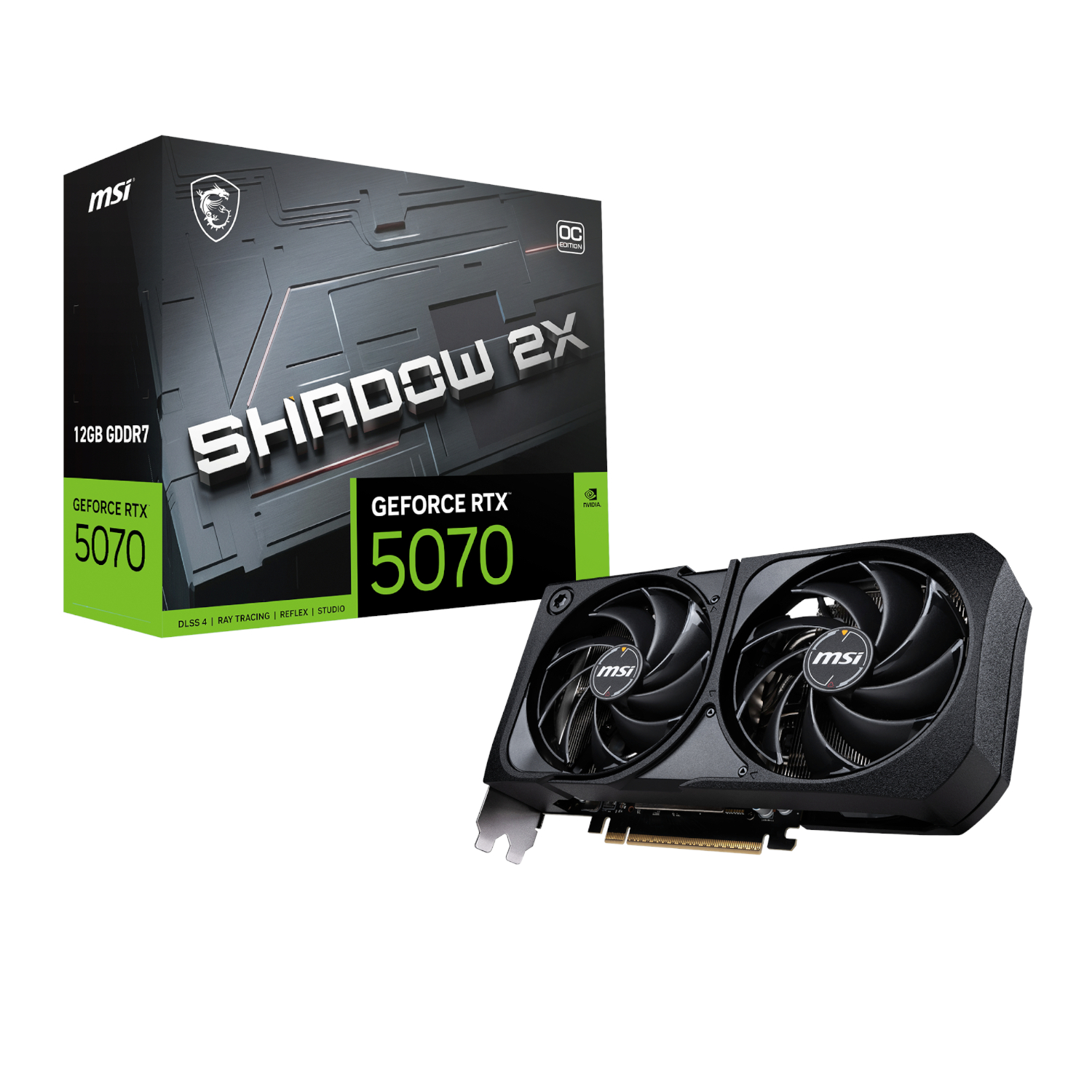MSI Nvidia GeForce RTX 5070 Shadown 2X OC 12GB GDDR7 Graphics Cards