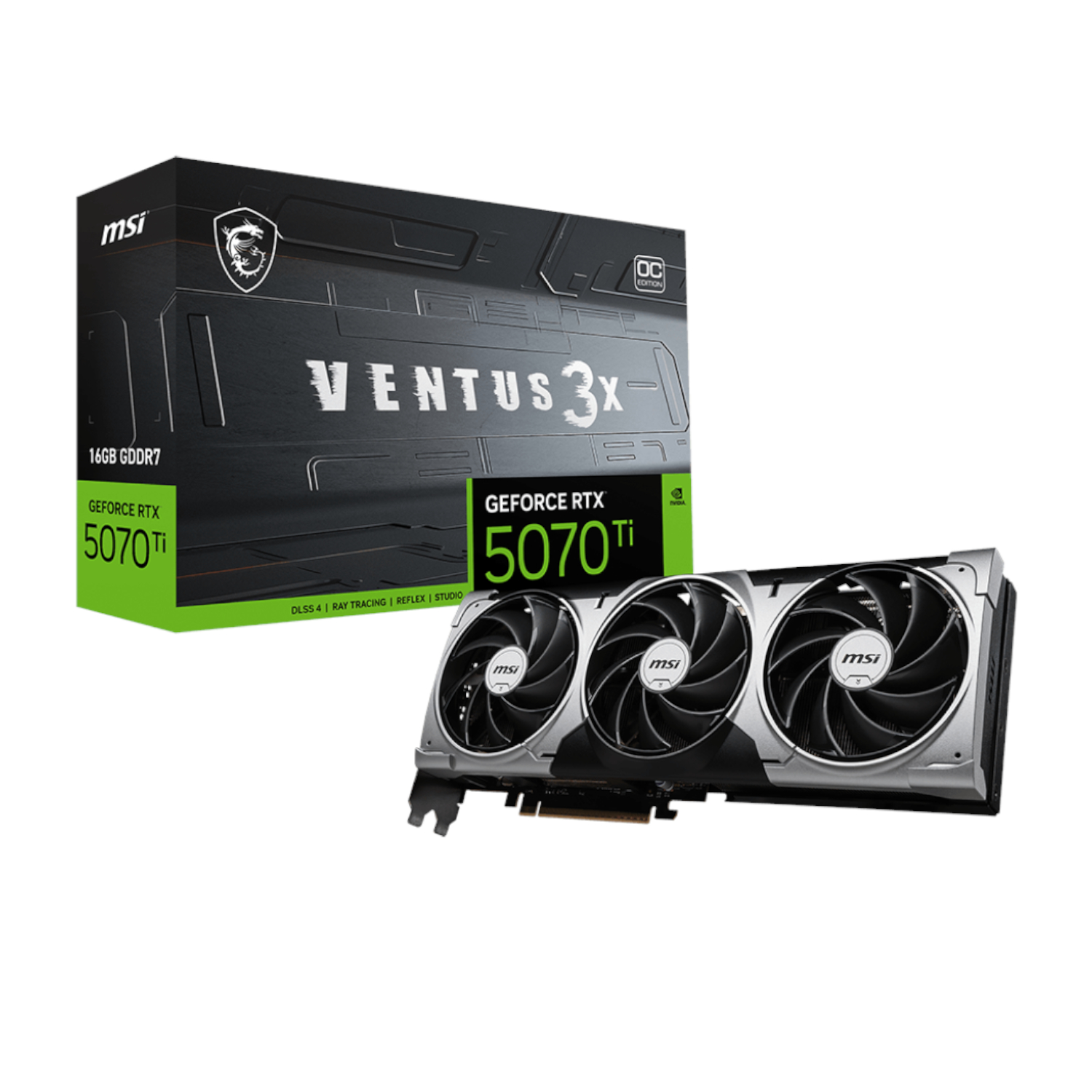 MSI Nvidia GeForce RTX 5070Ti Ventus 3X OC 16GB GDDR7 Graphics Card