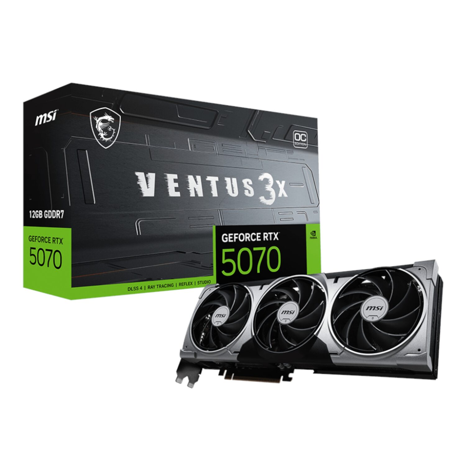 MSI Nvidia GeForce RTX 5070 Ventus 3X OC 12GB GDDR7 Graphics Cards