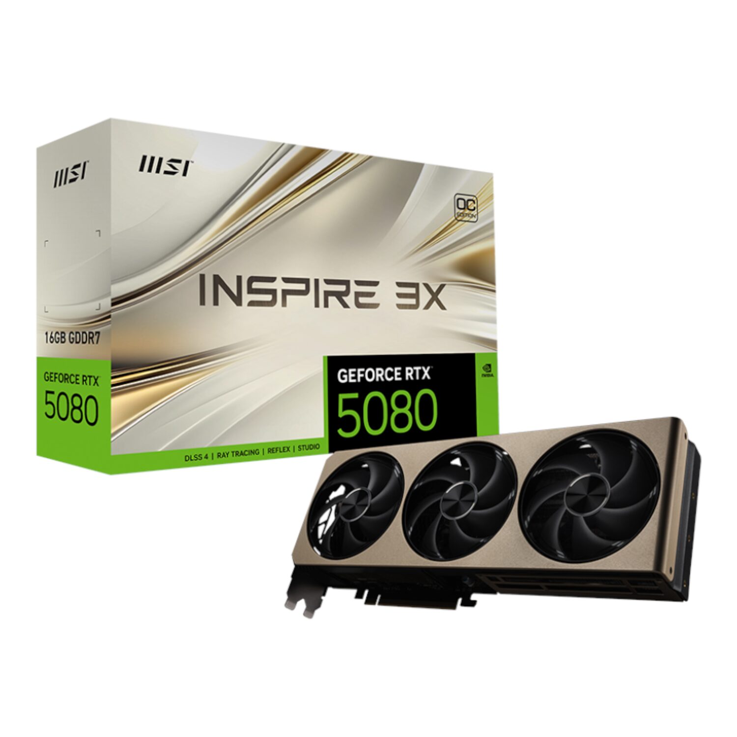 MSI Nvidia GeForce RTX 5080 Inspire 3X OC 16GB GDDR7 Graphics Card