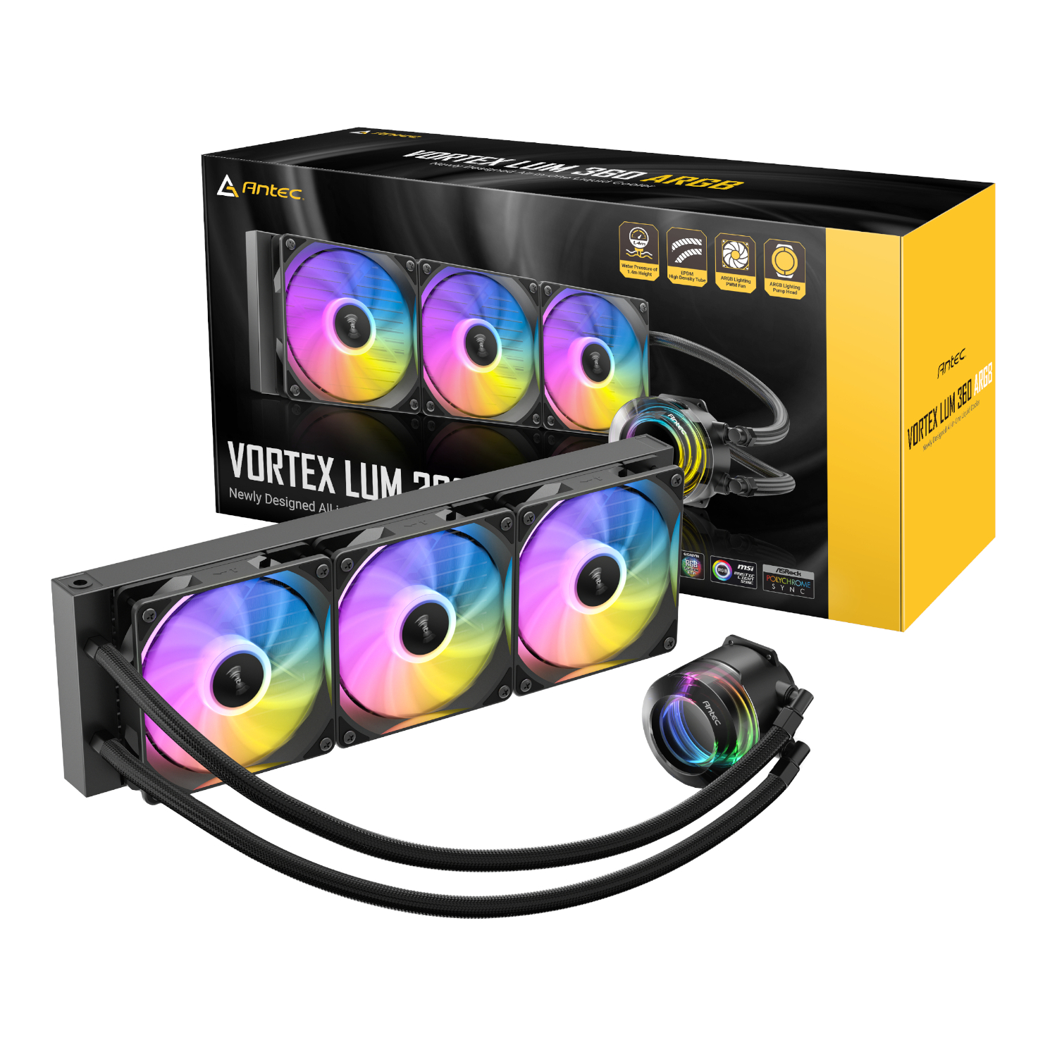 Antec Vortex LUM 360 ARGB CPU Liquid Cooler Black