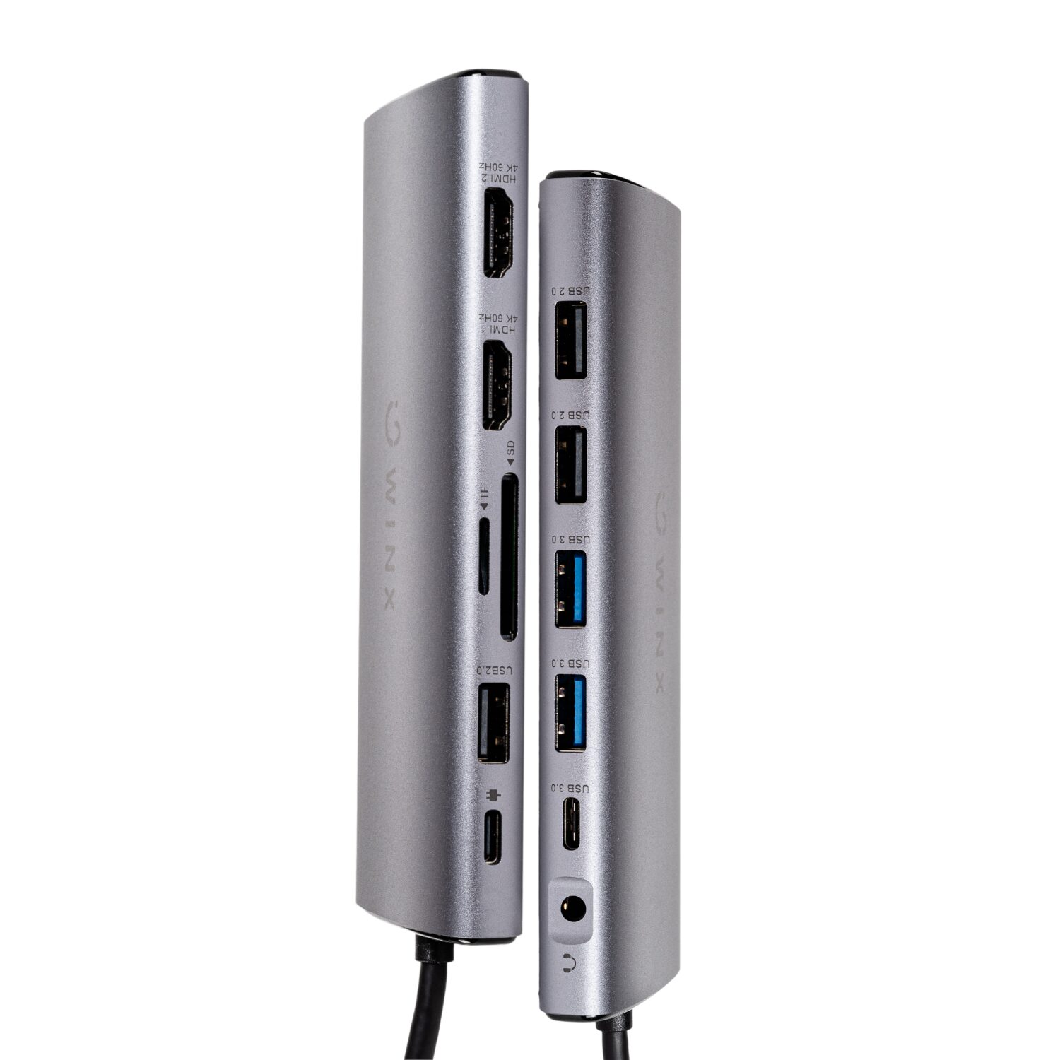 WINX CONNECT Ultra 14-in-1 Type-C | 2x 4K30Hz HDMI | 1x DP | 1x Audio | 3x USB2.0 | 2x USB3.0 | 1x RJ45 | 1x Type-C | 1x PD100W Hub